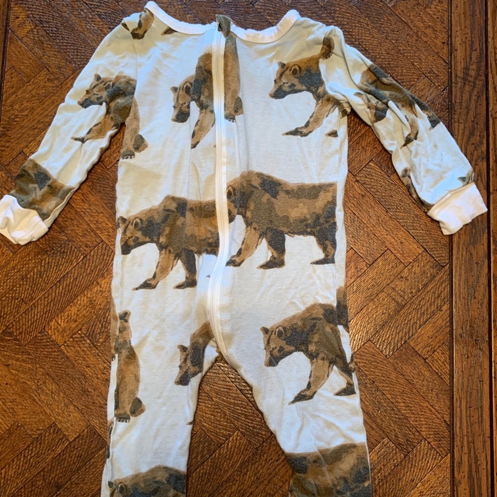 Milkbarn Bear Bamboo Zipper Pajamas